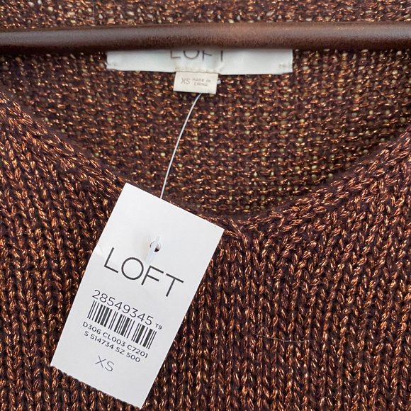 NWT LOFT Sweater in Wine Gold Shimmer - Picture 5 of 5